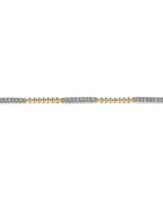 Gabriel & Co. Bujukan Collection Alternating Diamond Bar Beaded Barcelet